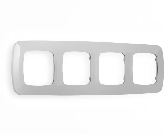 OF140404 Рамка Ambrella Volt OMEGA Ecta (Серебро глянец) 4-ая OF140404