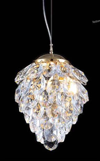 CHARME SP1+1 LED GOLD/TRANSPARENT Подвес хрустальный со светодиодной подсветкой Crystal Lux Charme, 1 плафон, золото, прозрачный