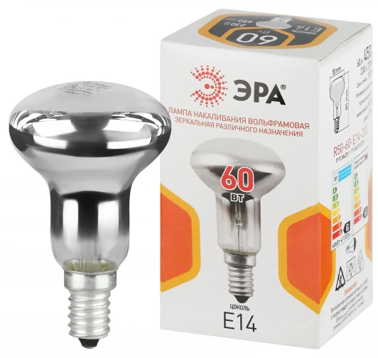 R50-60-E14-230 Лампочка накаливания E14 60 Вт ЭРА R50 R50-60-E14-230