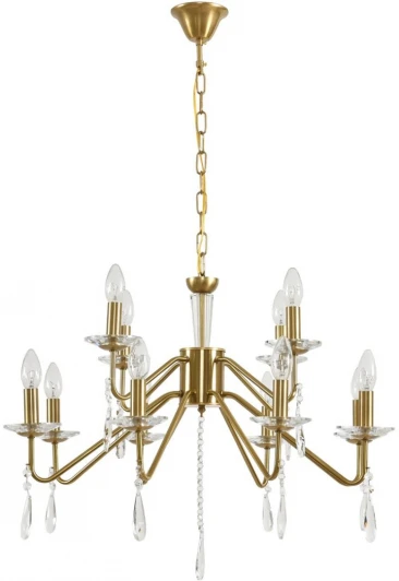 8319/12 Подвесная люстра Lumion Suana 8319/12 шампань/прозрачный, металл/хрусталь E14 12*40W 220V (на цепи, подсвечник, свеча)