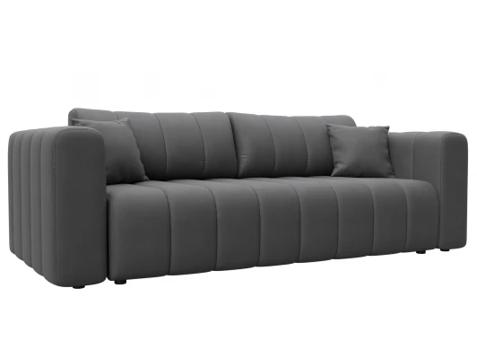 130283 Диван прямой Лига-062 НПБ (ДСП,Фанера,ХДФ/Пластик/Замша/Серый) Лига Диванов 130283