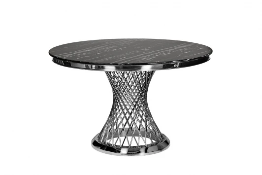 76AR-80555 76AR-80555 Стол обед иск.мрам Nero Alicanto/хром d120*75 Garda Decor