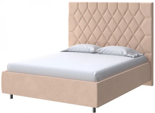 2019201 PROxSON Кровать Rhomby без основания (Ткань: Велюр Casa Бежевый) 200x190