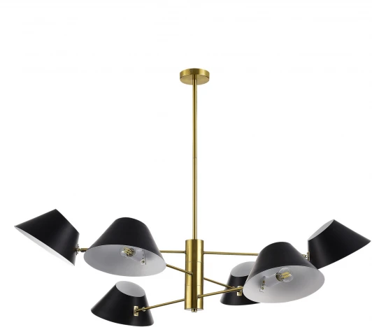 SLE1253-343-06 Потолочная люстра на штанге Evoluce Norbi SLE1253-343-06 Латунь/Черный, Белый E14 6*60W (220V)