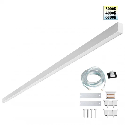 359606 Светильник линейный линейный светодиод. с переключ. цв. температуры Novotech Fatto 359606 белый IP20 LED 60W 220V 3000К\4000К\6000К