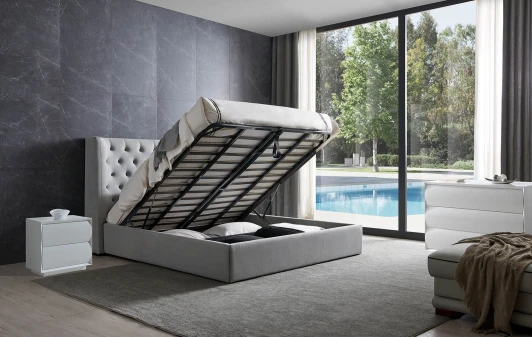 GC1726 160GREY STORAGE Кровать GC1726 (160-200) серый FA905-31с ящиком для белья