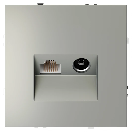 VLS060705 Розетка телевизионная встраиваемая TV+RJ45 Voltum S70 VLS060705 (сталь)