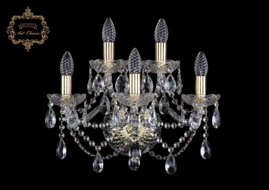 10.21.3+2.165.Gd.Sp Бра Art Classic 10.21 10.21.3+2.165.Gd.Sp (220V, хрусталь, подвески, подсвечник, свеча)