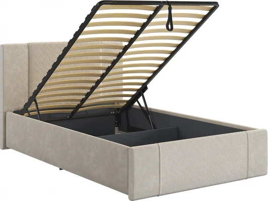 ZP.KM1.2-24.2081 Кровать с подъемным механизмом Хлоя 120х200 см Mebelson (ДСП,Ткань/Кремовый) арт.ZP.KM1.2-24.2081