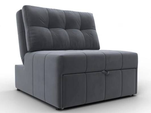 134898 Кресло-кровать Лига-107 (80) (ЛДСП,Брус,Фанера,Велюр/Серый) Лига Диванов 134898