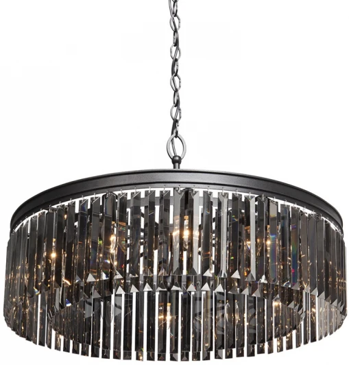 40.3278-2 Подвесная люстра Rh Rhys Smok Glass Prism Round Chandelier 80 By ImperiumLoft 40.3278-2 (220V, на цепи)