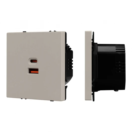 059446(1) Розетка тип A+C софт-тач кашемир ARL NOBE USB SCT-MUAC-SFPL-FC-CA (65W, QC3) (Arlight,) 059446(1)