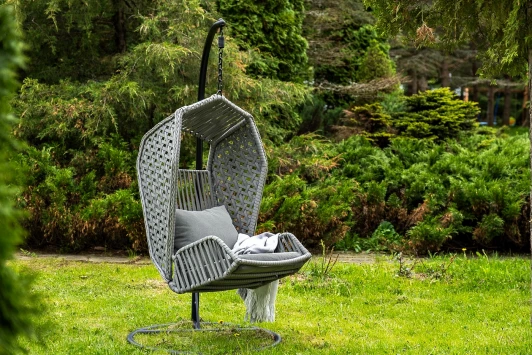 JYF17186-2 "Капри" подвесное кресло из искусственного ротанга, цвет серый 4SIS арт.УТ-00009337