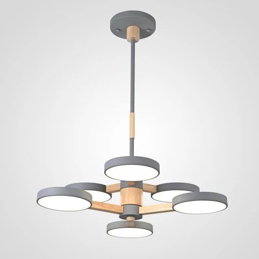 Turna-Dbl01 Потолочная люстра Wi-Fi на штанге Turna Dbl L6 Gray By ImperiumLoft Turna-Dbl01 (LED, 220V, голосовое управление, умный дом - Алиса)