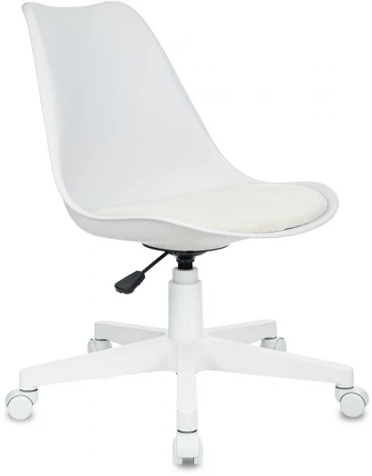 CH-W333/VELV20 Кресло Бюрократ CH-W333 белый сиденье молочный Velvet 20 крестов. пластик пластик белый