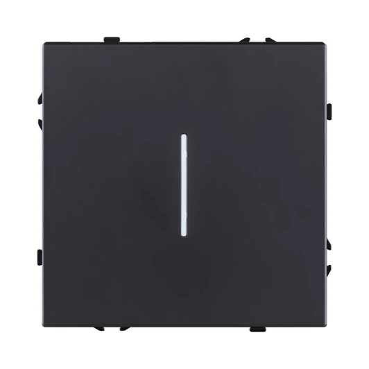 EC-012BK Выключатель кнопочный 1-клавишный 10А/250В с LED подсветкой, черный матовый Kollinger Eclipse EC-012BK