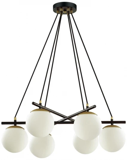 5212/6 Подвесная люстра Randi 5212/6 черный, золотой E27 6*60W (220V, на проводе, шар)