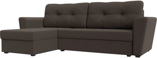 121168L Диван угловой Амстердам Лайт левый угол (Коричневый/Рогожка) Лига Диванов арт.121168L
