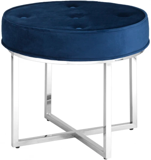УТ000001519 Банкетка Stool Group САПФИР велюр синий сталь серебро УТ000001519