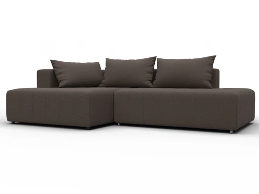 134810L Диван угловой Лига-103 НПБ угол левый (ДСП,Брус,Фанера,Рогожка/Коричневый) Лига Диванов 134810L