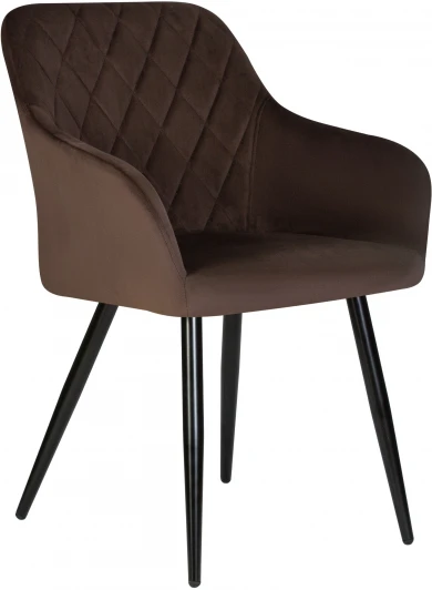 8266-LML ROBERT, цвет сиденья горький шоколад велюр (V108-76), цвет основания черный Стул обеденный ROBERT (черные матовые ножки, велюр V108-76 Горький шоколад)