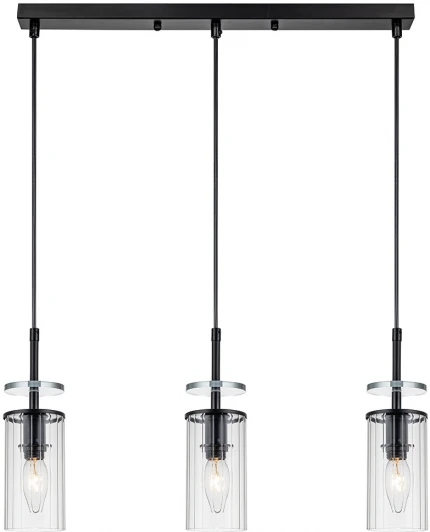 10191/3S Подвесной светильник Escada Avolto 10191/3S 3х40Вт Е14, металл/стекло, черный (220V, на проводе)