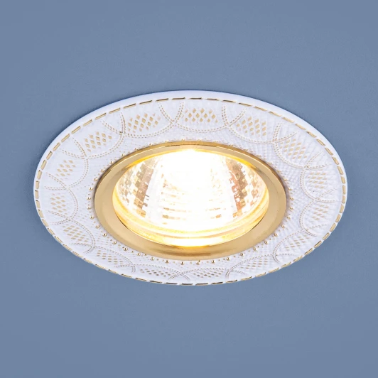 7010 MR16 WH/GD белый/золото Встраиваемый точечный светильник Elektrostandard 70101 7010 MR16 WH/GD белый/золото
