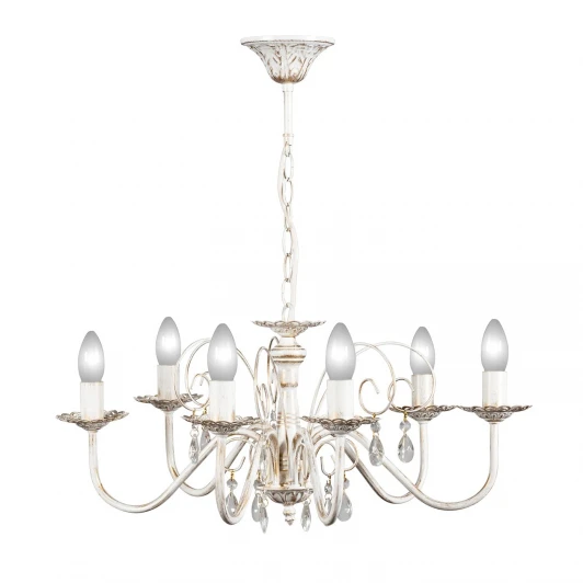 S9016-6 Люстра подвесная Day&Night, 6 ламп, белый с золотом и прозрачным