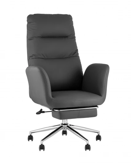 УТ000041760 Кресло руководителя TopChairs Solid NC с оттоманкой серый УТ000041760