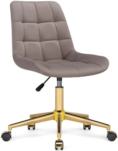 564832 Компьютерное кресло для оператора Woodville Честер (Металл/Велюр, Золотой/Латте) 564832