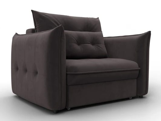 136998 Кресло Лига-100 НПБ (ДСП,Фанера,Велюр/Коричневый) Лига Диванов 136998