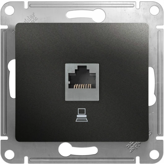 GSL000781K Розетка встраиваемая Ethernet RJ-45 (антрацит) Systeme Electric Glossa GSL000781K