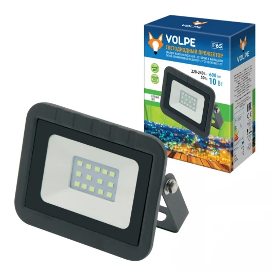 ULF-Q511 10W/GREEN IP65 220-240В BLACK картон Прожектор уличный Volpe ULF-Q511 10W/GREEN IP65 220-240В BLACK картон