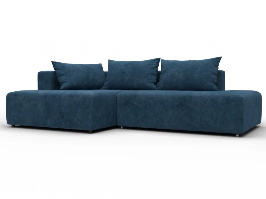 134826L Диван угловой Лига-103 НПБ угол левый (ДСП,Брус,Фанера,Велюр/Синий) Лига Диванов 134826L