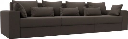 122677 Диван прямой Майами Long (Коричневый/Рогожка) Лига Диванов арт.122677