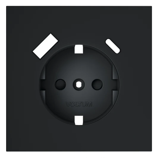 VLS001007 Накладка для розетки с заземлением и защитными шторками, с USB A+C Voltum S70 VLS001007 (графит)