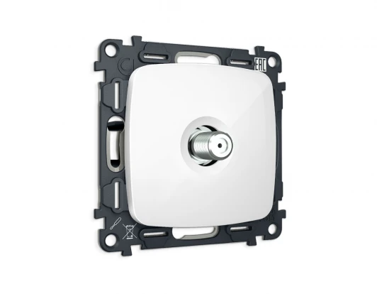 MO113050 Комплект механизма ТВ-розетки SAT встраиваемый (белый глянец) Ambrella Volt QUANT MO113050