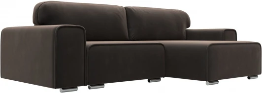 121927 Диван угловой Лига-029 правый угол (Коричневый/Велюр) Лига Диванов арт.121927
