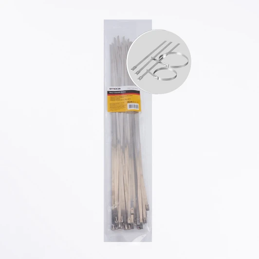 32798 Хомут стальной 4,6х400мм серый 25 шт. Stekker 32798