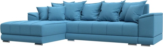123502L Диван угловой НордСтар левый угол (Голубой/Рогожка) Лига Диванов арт.123502L