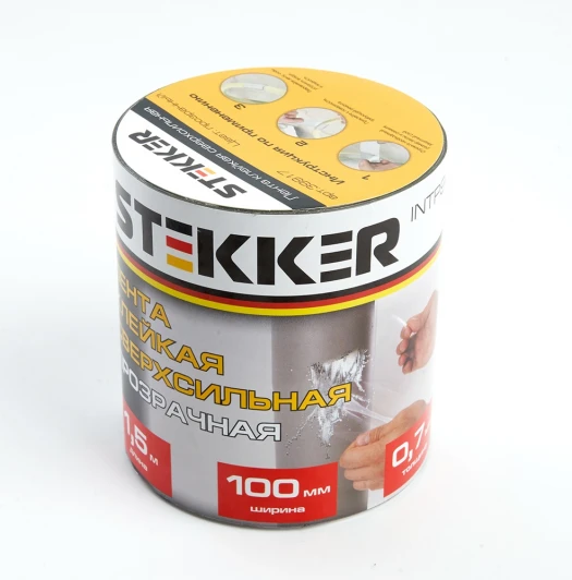 39917 Лента клейкая сверхсильная 0,7x100 мм длина 1,5 м прозрачная Stekker 39917
