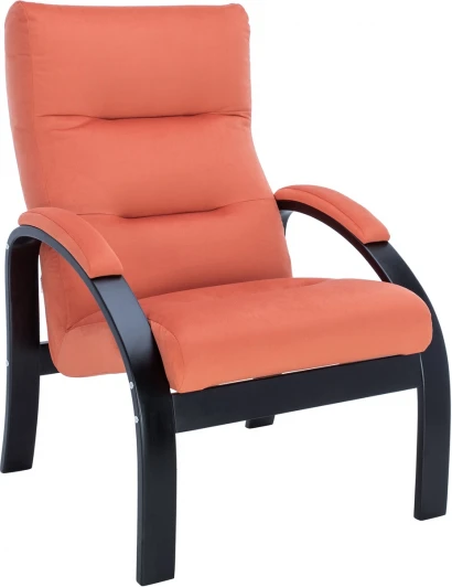 2500000082627 Кресло Leset Лион (Фанера,Березовый шпон,Металл,Велюр/Оранжевый) арт.2500000082627