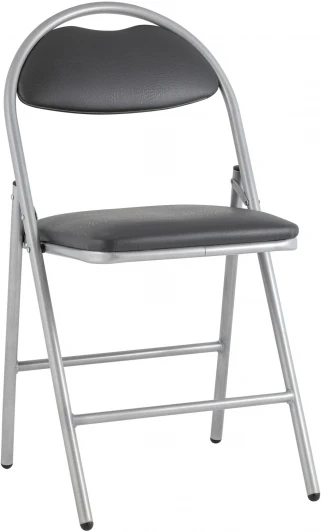 УТ000036847 Стул складной Hagen экокожа серый каркас металлик УТ000036847