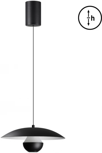359336 Светильник подвесной с гибким неоном Novotech Iman 359336 черный LED 4W вниз/3W вверх 760Лм 3000K 220V (на проводе, круглые, летающая тарелка)