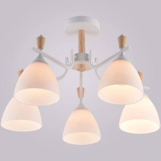 01622-0.3-05 WH+WOOD Потолочная люстра на штанге Reluce 01622-0.3-05 WH+WOOD