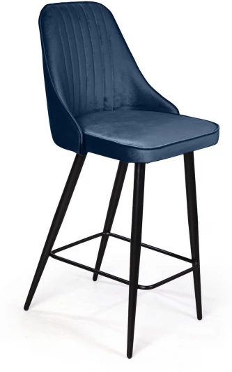75365 Стул полубарный Berg, бархат синий 29/ чёрный конус Top Concept (12325)