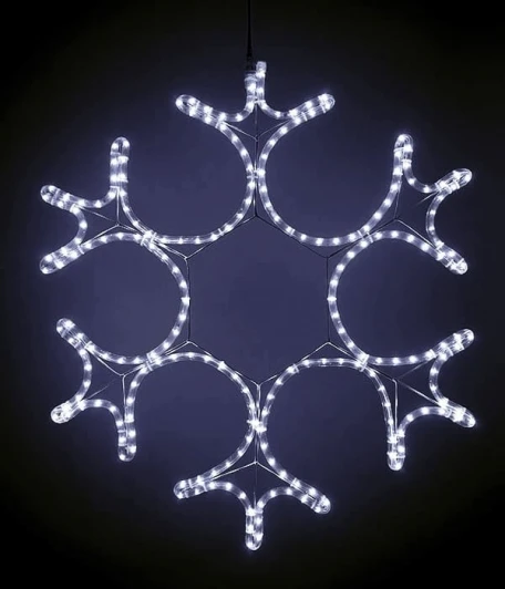 LC-13035 Светодиодная Снежинка "Ажурная" Ø0,55м Белая, Дюралайт на Металлическом Каркасе, IP54 Laitcom LC-13035 (220V)