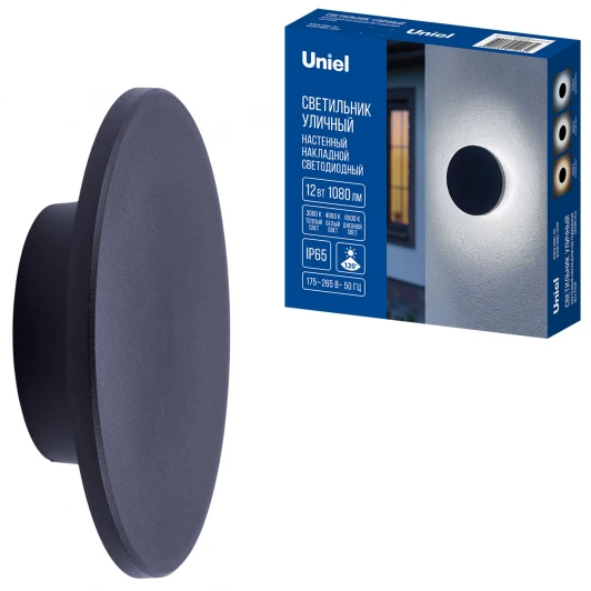 ULU-P35R-12W/3000K+4000K+6500K/D18 IP65 BLACK Архитектурная подсветка светодиодная с регулировкой цветовой температуры Uniel ULU-P35R-12W/3000K+4000K+6500K/D18 IP65 BLACK