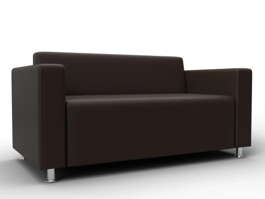 134960 Диван прямой Лига-093 ВН (ДСП,Брус,Фанера,Экокожа/Коричневый) Лига Диванов 134960