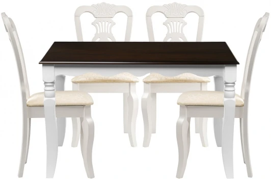 528267 Обеденная группа Woodville Нивре butter white / white / oak 528267